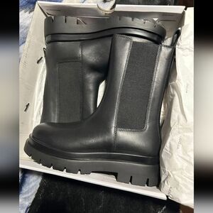 Aldo Black Leather Ankle Boots And Pair Of Crocs Free Worn Twice